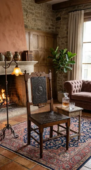 Silla labrada antigua