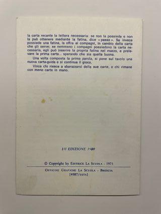 Gioco delle carte alfabetiche 1971 Rovigatti