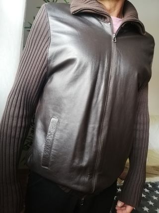 Chaqueta cuero/punto