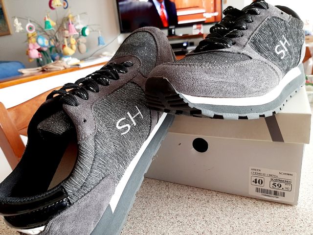 Scarpa sneaker n 40 in lurex e pelle