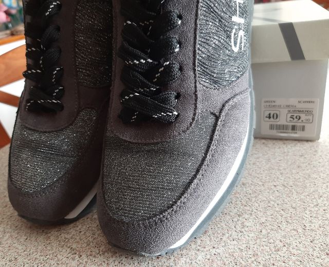 Scarpa sneaker n 40 in lurex e pelle