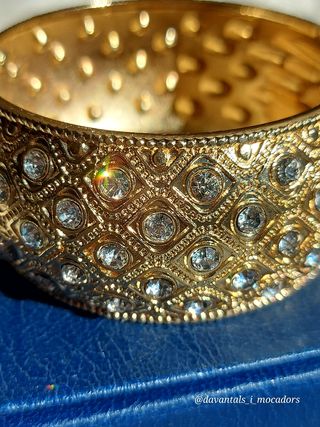 Brazalete oro y cristal