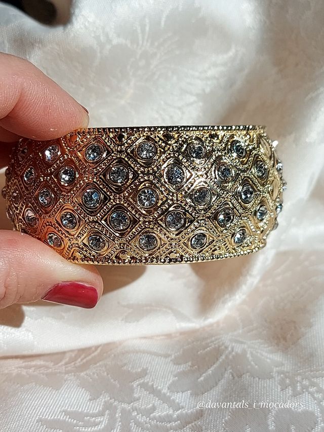 Brazalete oro y cristal