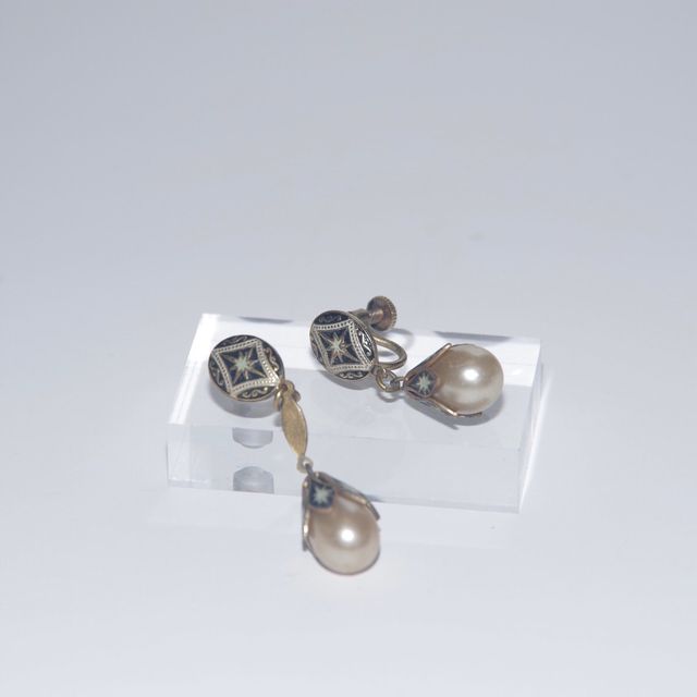 Toledo damascene pendientes de clip