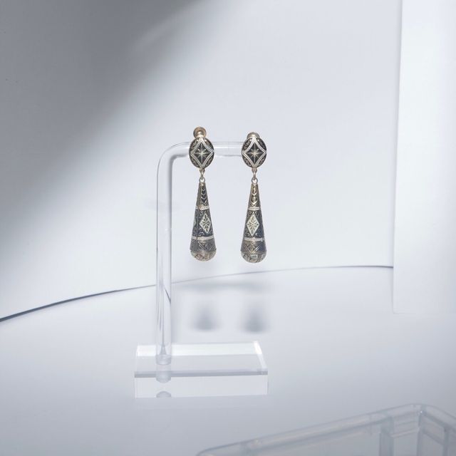 Toledo damascene pendientes de clip