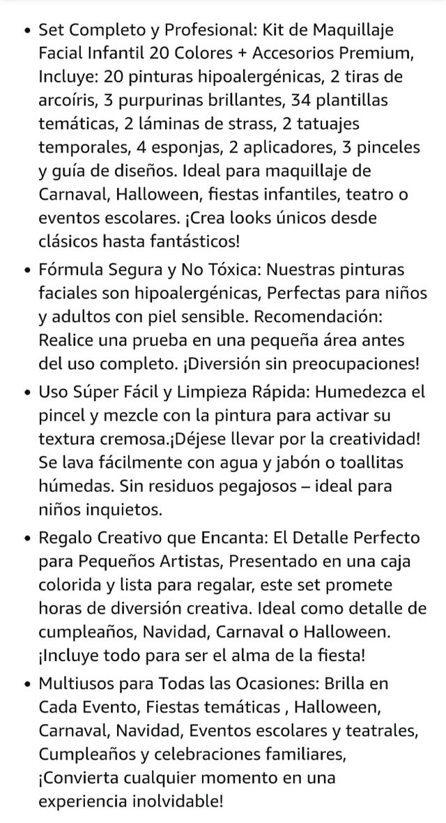 Pintura cara - NUEVA