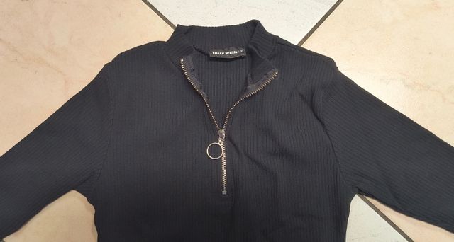 Maglia donna, manica 3/4, colore nero, taglia XS
