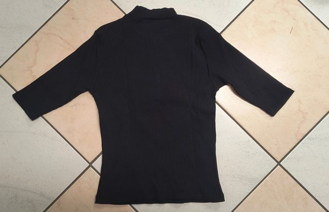 Maglia donna, manica 3/4, colore nero, taglia XS