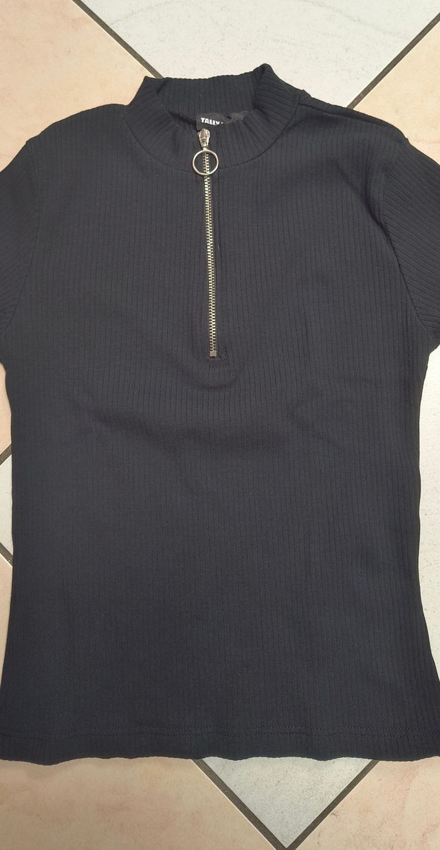 Maglia donna, manica 3/4, colore nero, taglia XS