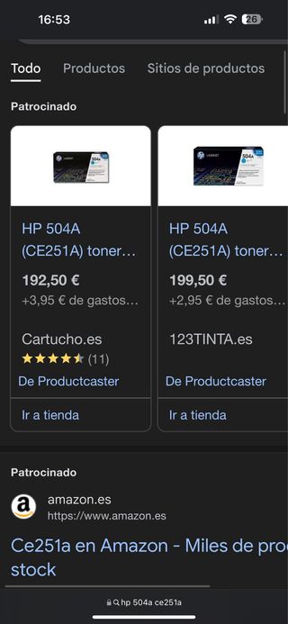 Tinta de impresión HP Laserjet