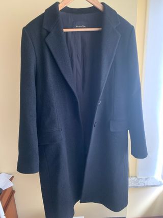 Abrigo lana negro Massimo Dutti