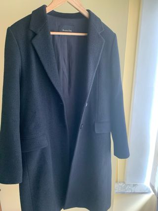 Abrigo lana negro Massimo Dutti