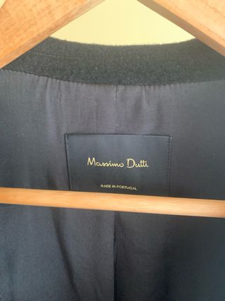 Abrigo lana negro Massimo Dutti