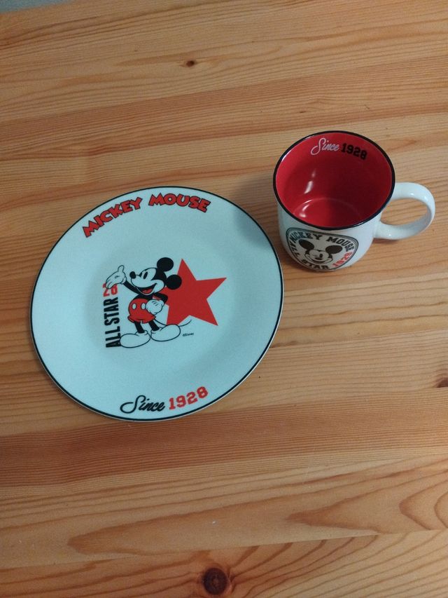 Tazón y plato de Mickey Mousse