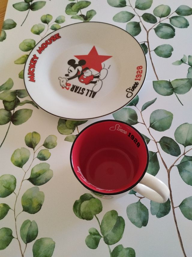 Tazón y plato de Mickey Mousse