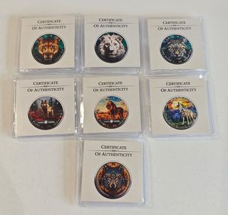 MONEDAS 1 OZ PLATA CANADA COLOR ANIMALES