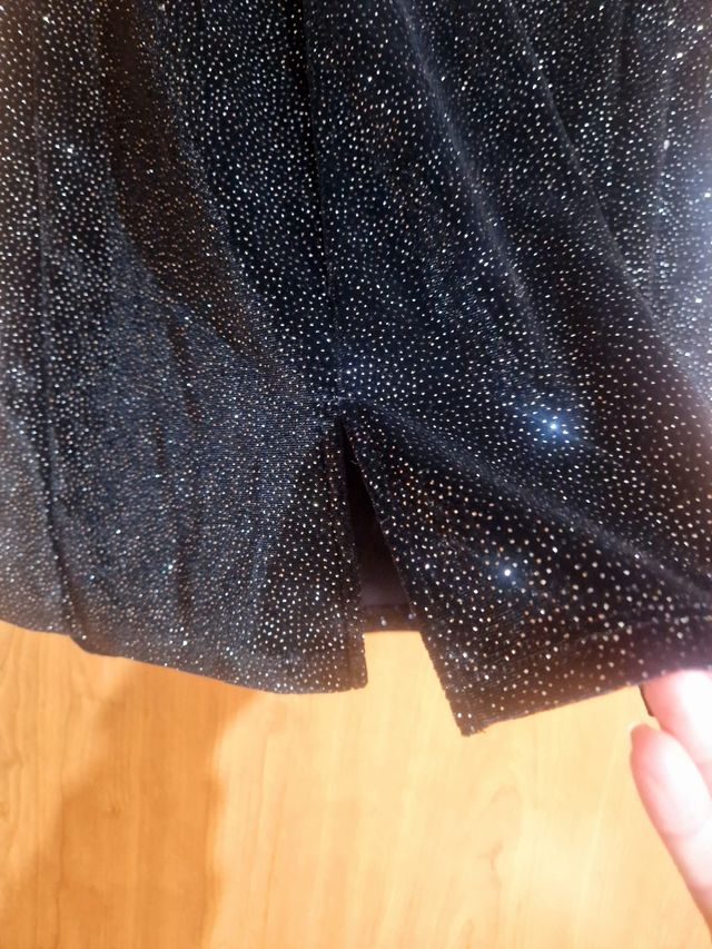 Falda brillo cintura elástica