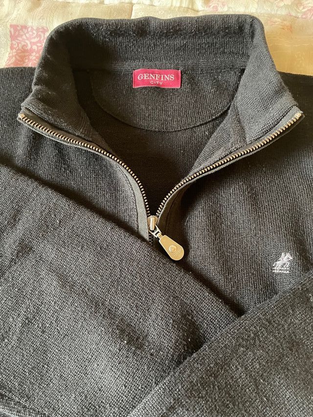 Chaqueta punto negra Genfins hombre