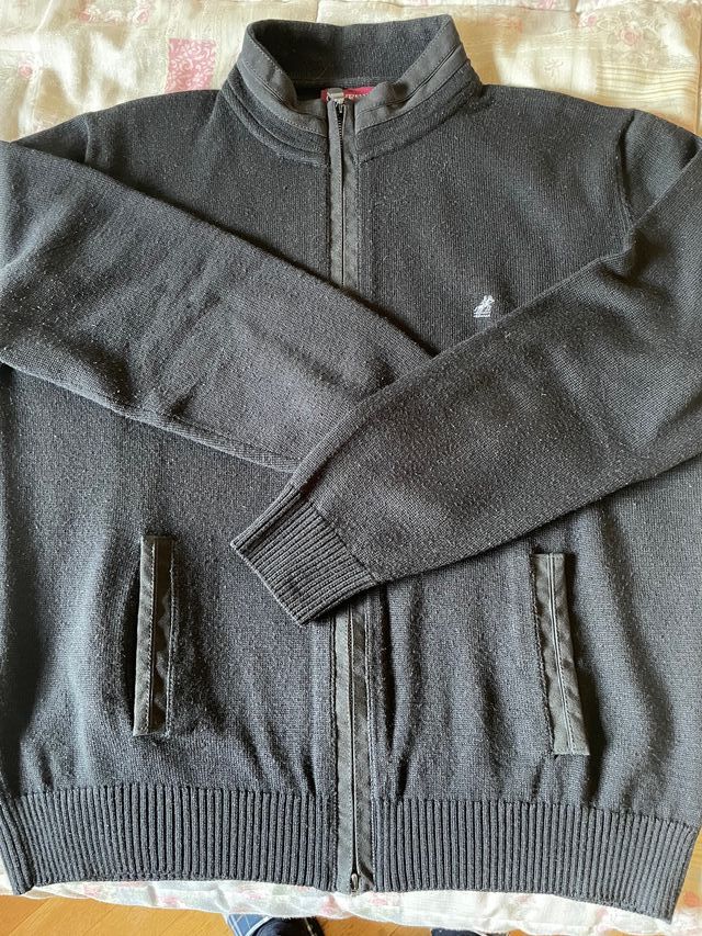 Chaqueta punto negra Genfins hombre