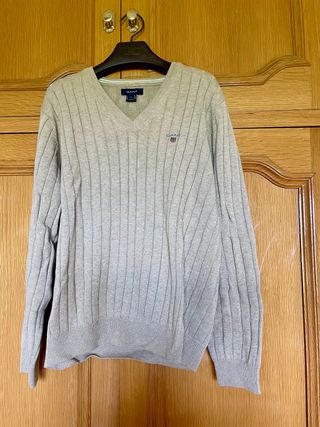 Jersey canalé beige algodón Gant hombre