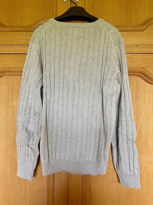 Jersey canalé beige algodón Gant hombre