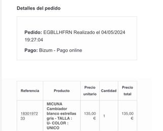 Cambiador para comoda de bebe “Micuna” REF CP 1969