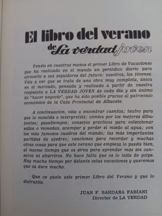 "El libro del verano" 1981 La Verdad