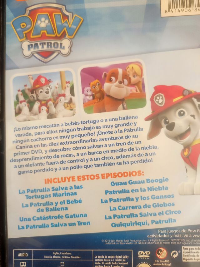 Película DVD Patrulla canina