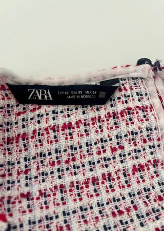 Camisa tweed y popelin Zara