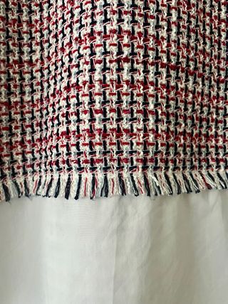 Camisa tweed y popelin Zara