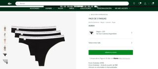 Tangas LACOSTE (Pack de 3) Ropa Interior Lencería