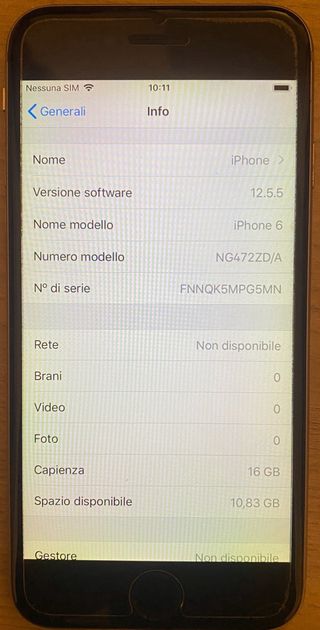 iPhone 6 grigio da 16gb completo
