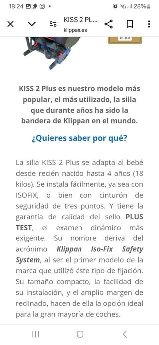 Silla klippan kiss 2