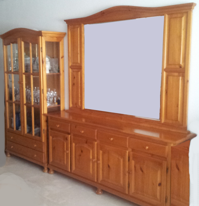 Bufet amb mirall, Vitrina i Moble Vitrina rústic