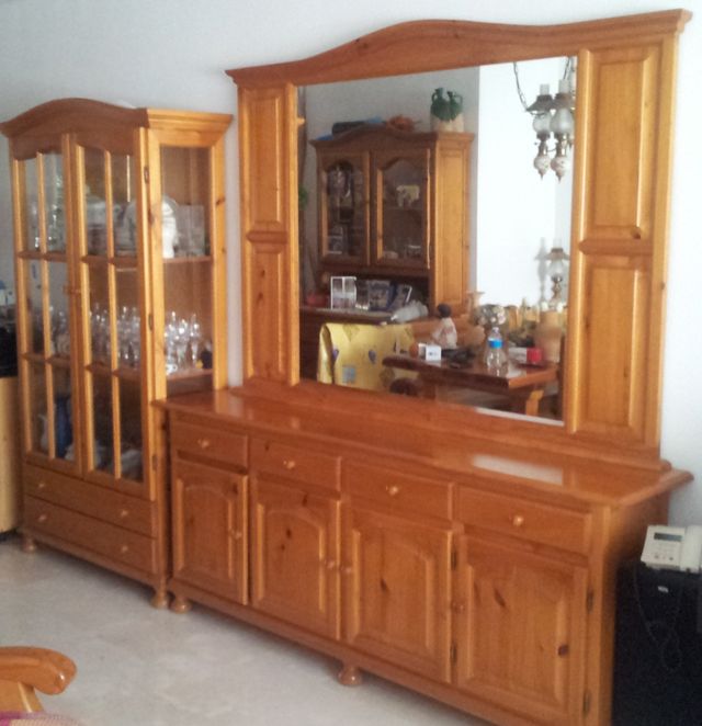 Bufet amb mirall, Vitrina i Moble Vitrina rústic