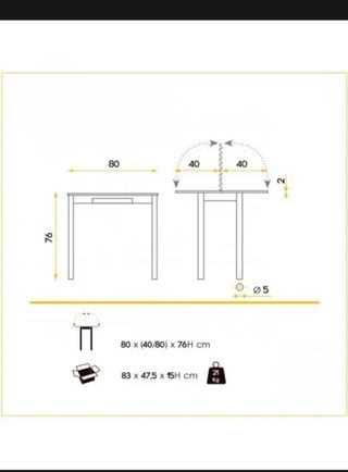 Mesa de cocina extensible