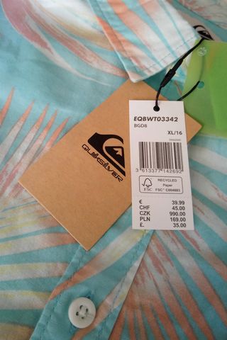 Camisa QUIKSILVER Manga Corta Flores Chico