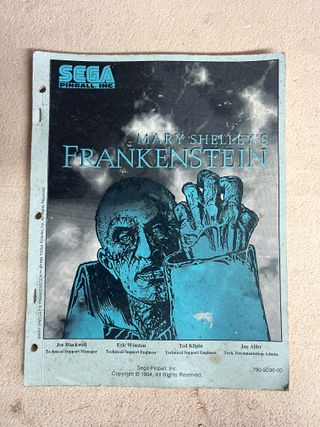 MANUAL ORIGINAL PINBALL FRANKESTEIN SEGA
