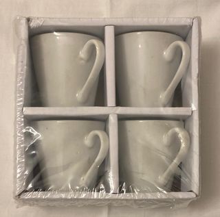 tazzine set 4 da caffè nuove bianche