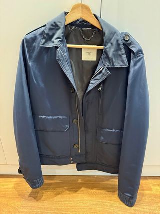 Cazadora hombre elegante azul marino talla S MANGO