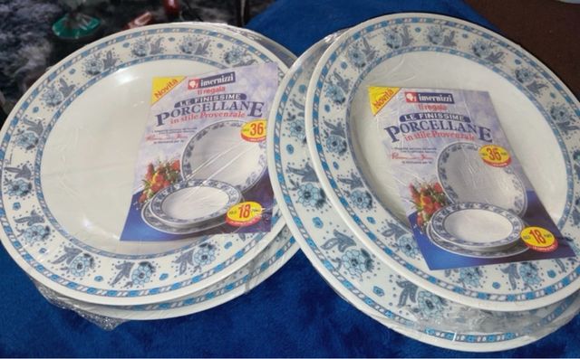 Set 4 piatti porcellana provenzale imballato