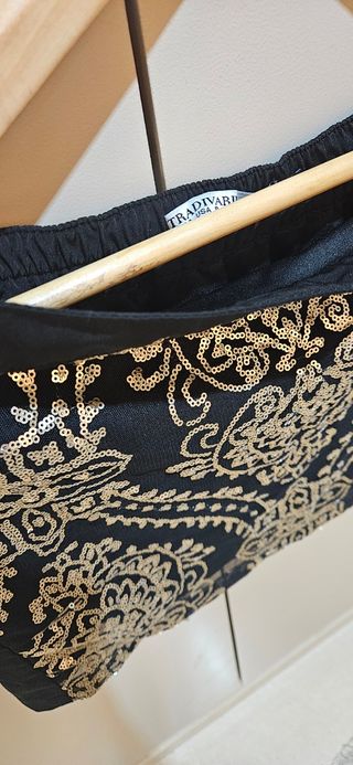 Minifalda lentejuelas doradas 