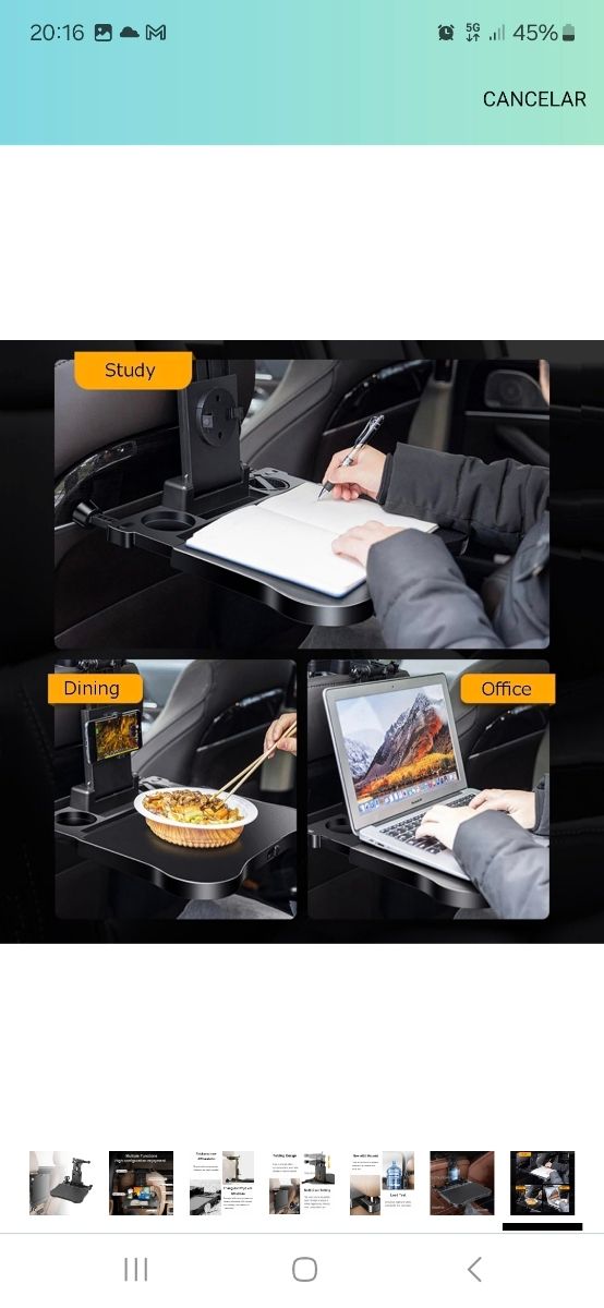 Bandeja auxiliar coche