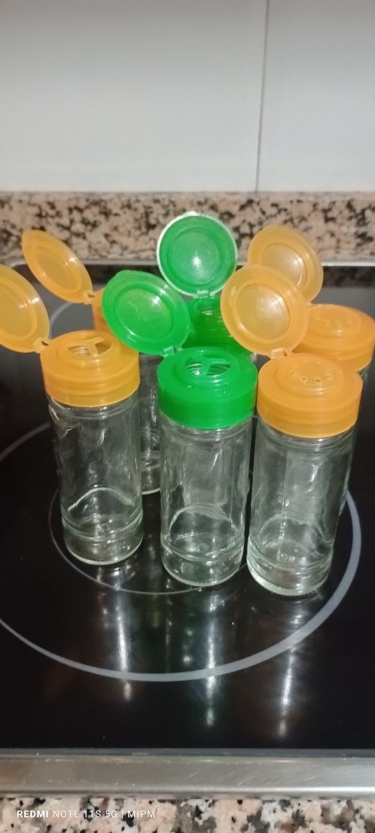 Lote de botes de especias cristal