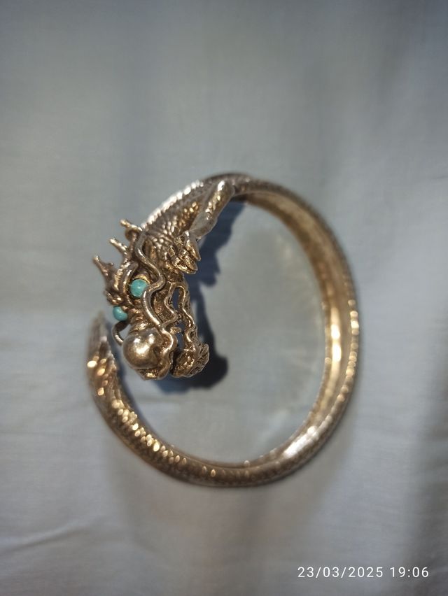 Brazalete pulsera de plata de dragón