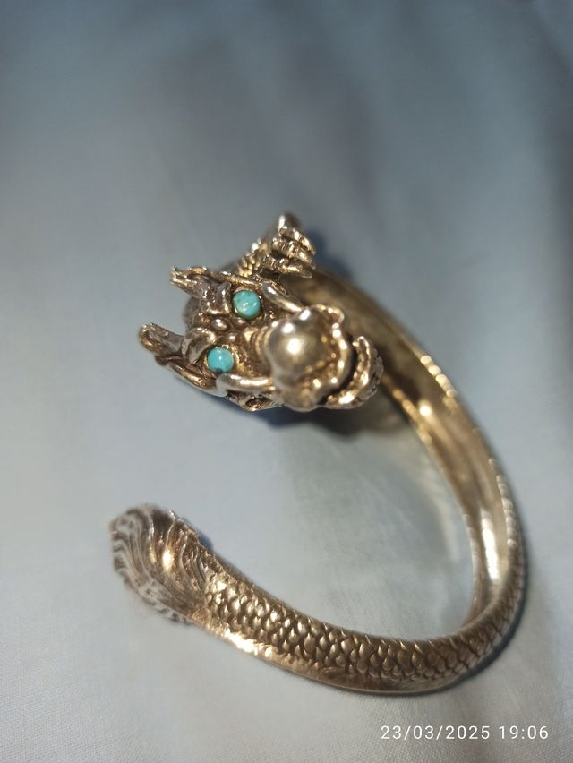 Brazalete pulsera de plata de dragón