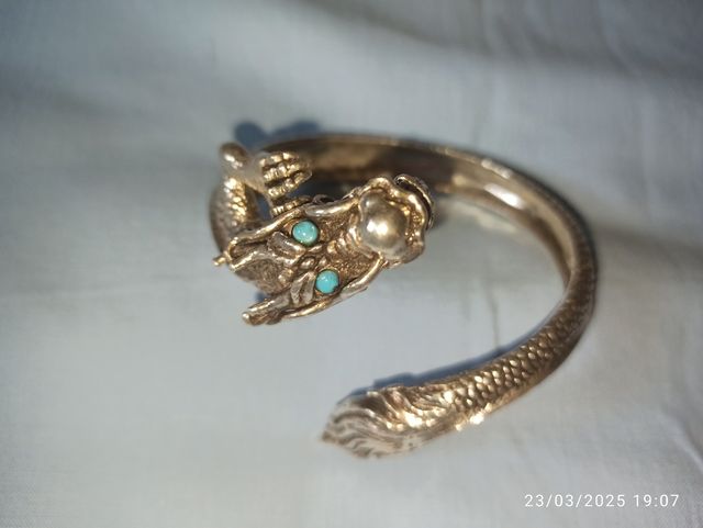 Brazalete pulsera de plata de dragón