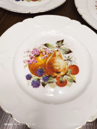 ANTIGUOS PLATOS POSTRE PORCELANA