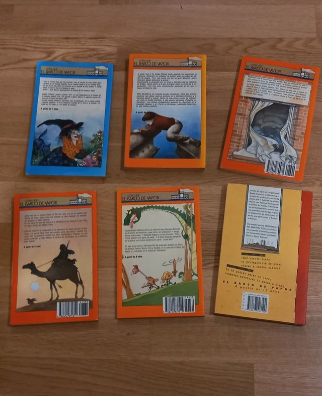 6 libros de barco de vapor 