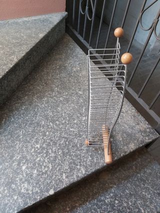 Porta CD moderno in metallo e legno 